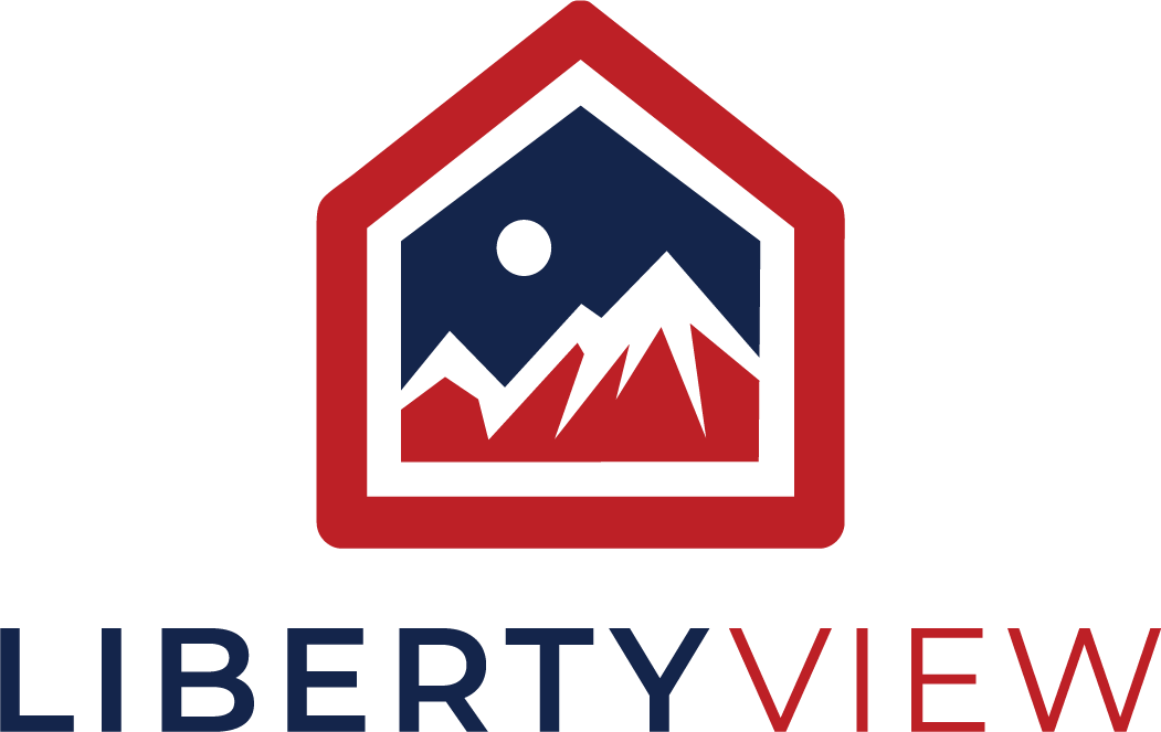 A logo with a mountain and the text "LIBERTYVIEW" below it.